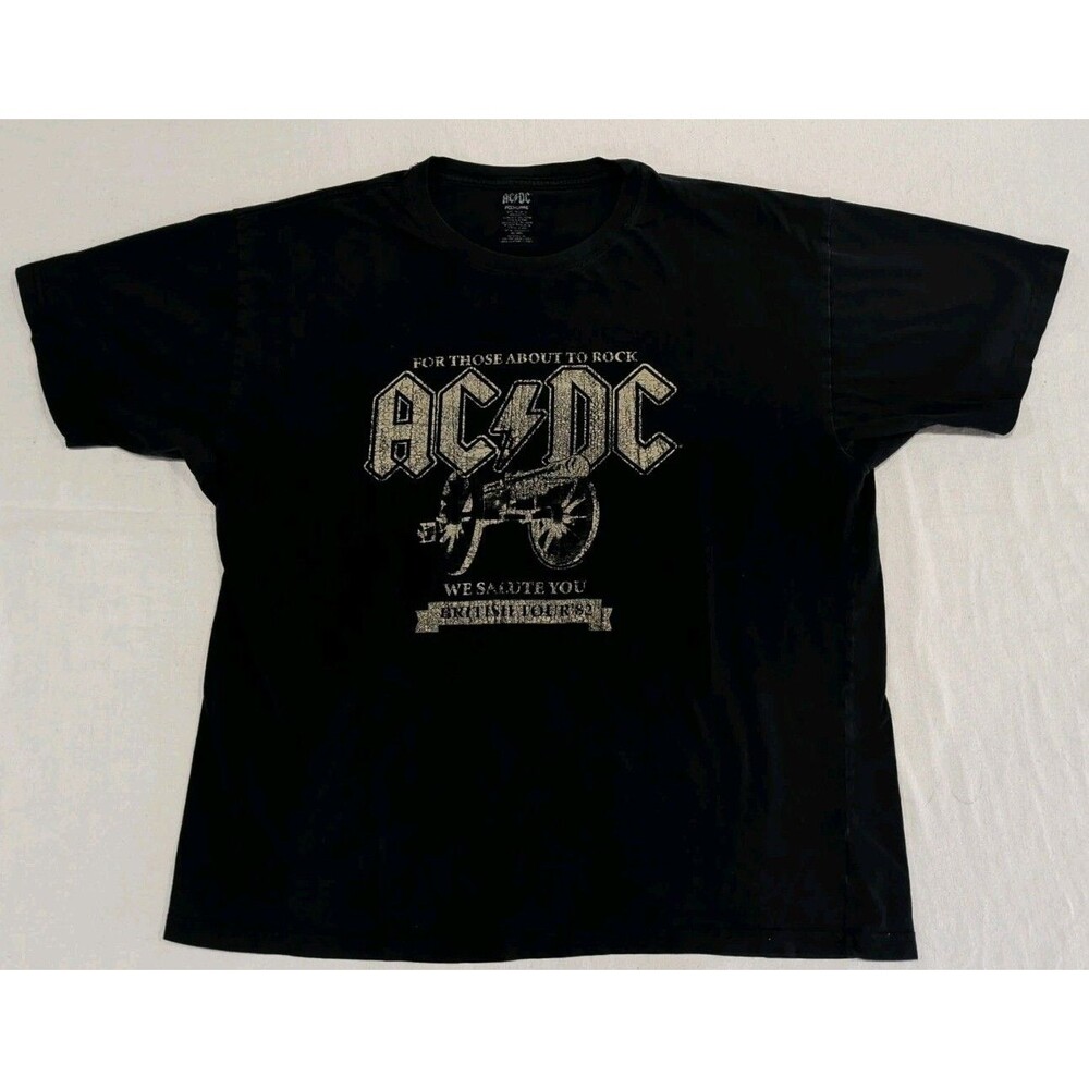 AC/DC "For Those About to Rock" Black T-Shirt Adult Size XL